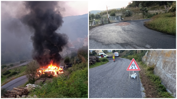 Autobus Tpl Linea in fiamme, a Feglino nei prossimi giorni i lavori di ripristino dell'asfalto. Si indaga sulle cause del rogo