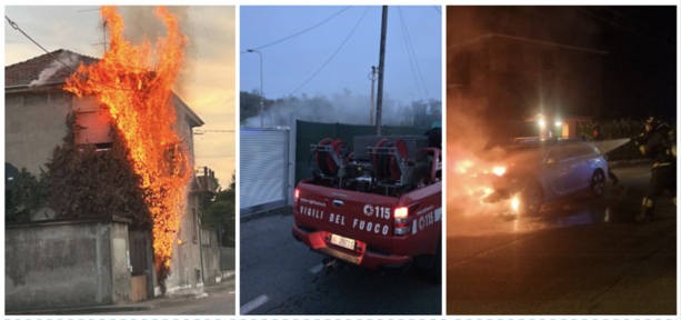 FOTO. Serata di fuoco a Varese, Busto e Cassano Magnago: tre incendi in due ore FOTO. Serata di fuoco a Varese, Busto e Cassano Magnago: tre incendi in due ore