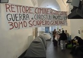 All'Albergo dei Poveri gli studenti montano le tende e annunciano presidio a oltranza All'Albergo dei Poveri gli studenti montano le tende e annunciano presidio a oltranza