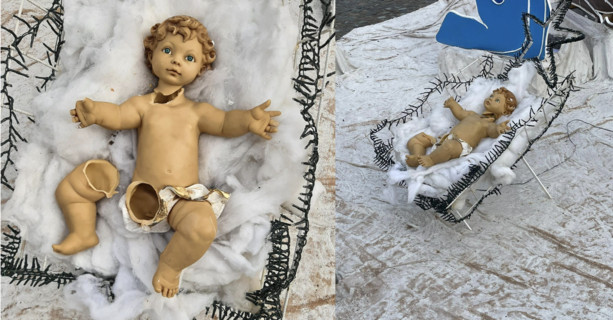 Spaccato il Gesù Bambino del presepe a Gorla Maggiore: «Grande tristezza e amarezza»