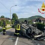 Auto si ribalta, un ferito sulla Provinciale a Cunardo