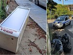 Frigorifero, materassi e altri rifiuti abbandonati in via Saredo a Savona: scatta la sanzione da 4.500 euro