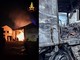 Maxi incendio a Poirino: distrutti due camion, una cisterna ed una tettoia