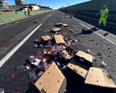 Camion perde il suo carico di frutta, tra Rivoli e Collegno: code lunghissime in tangenziale