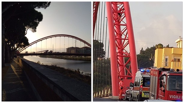 Persona si arrampica sul ponte rosso: soccorsi mobilitati ad Albenga (FOTO)