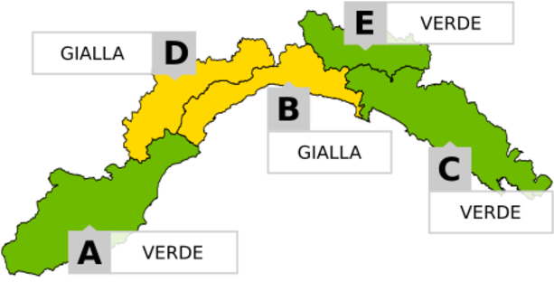 Maltempo in Liguria, emanata allerta gialla nel levante savonese e in Val Bormida