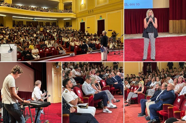 Sanremo, inaugurato al Casinò il nuovo anno scolastico del liceo Cassini: 53 classi e 250 nuovi studenti (Foto e video)