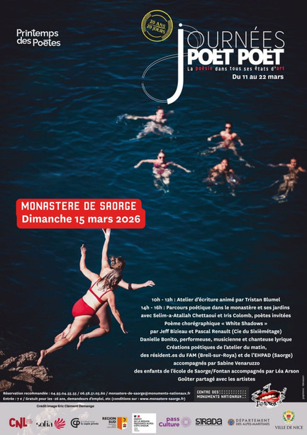 “Printemps des Poètes” celebra i 20 anni del Festival Journées Poët Poët: poesia, danza e musica al Monastero di Saorge il 15 marzo