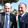 Termina a Ventimiglia il 'Bucci day': incontro e foto di rito sul Roya per la presentazione del progetto passerella (Foto)