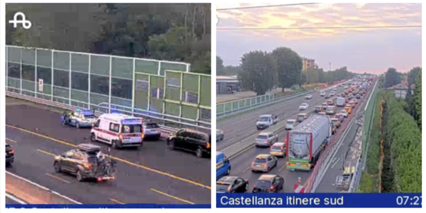 Incidente in Autolaghi, code in direzione Milano Incidente in Autolaghi, code in direzione Milano