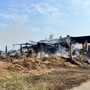 Vigili del Fuoco ancora impegnati per un capannone agricolo con fienile andato a fuoco a Cherasco