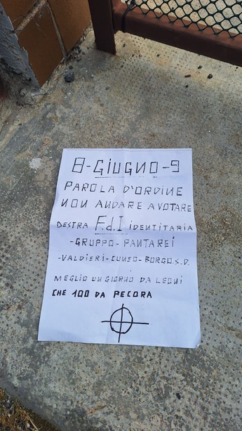 Volantini fascisti a Valdieri, Gribaudo (PD) all'attacco di Panta Rei. La replica: &quot;Prendiamo le distanze. Noi facciamo politica in modo serio&quot;