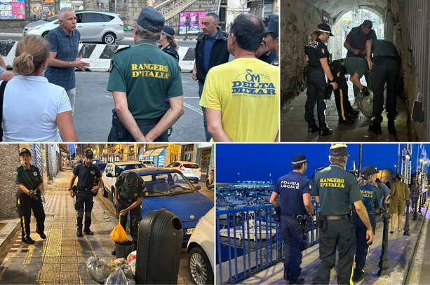 Sanremo, stretta sui rifiuti: nella notte controlli a tappeto. In 7 mesi 500 sanzioni, +20% sul 2024 (Foto e video)