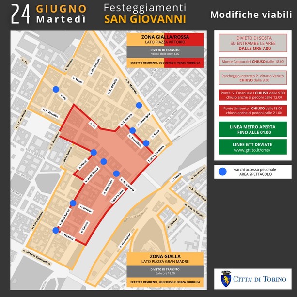Concerto e fuochi di San Giovanni: come cambia la viabilità e come si accede