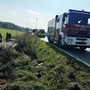 Auto esce di strada e si ribalta sulla SP165