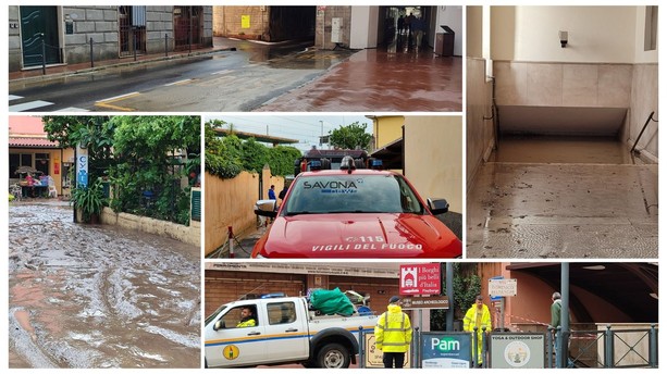 Finale, la pioggia colpisce anche Marina: allagamenti sparsi in via Brunenghi