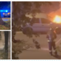 VIDEO. Auto in fiamme in mezzo alla strada, momenti di paura in zona stadio a Varese