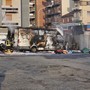 Piazza Crispi, furgone in fiamme a pochi metri dal distributore: "Tragedia sfiorata"