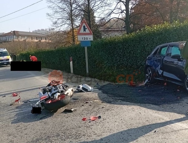 Incidente a Castiglione Falletto: auto contro moto sulla strada provinciale 3