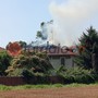 Fossano, in fiamme porzione di tetto di Villa Souchon [FOTO E VIDEO]