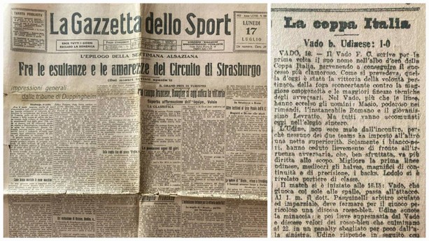 Calcio. 103 anni fa il Vado vinse la prima Coppa Italia: Mirko Oberti ritrova la Gazzetta che raccontò l’impresa