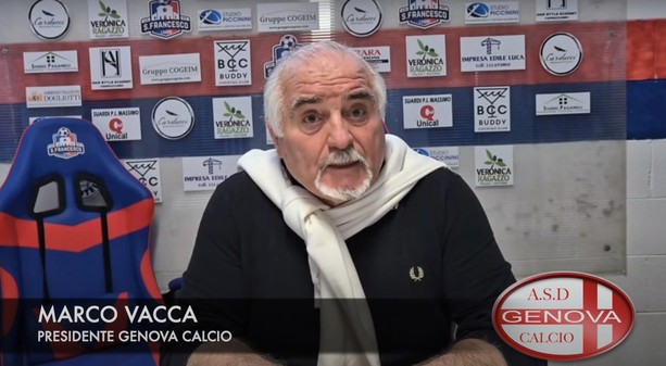 Genova Calcio. Il presidente Vacca loda mister Carletti dopo il successo di Loano: &quot;Ha portato il giusto spirito, i rossoblu si salveranno&quot; (VIDEO)