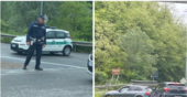 Questa mattina stop alle auto dalla rotonda dell'Iper verso la Folla di Malnate