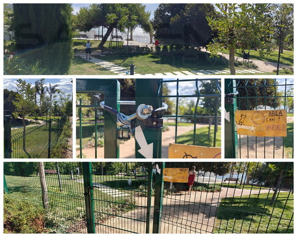 Sanremo: area cani di San Martino nuovamente in sicurezza, installato il cancello crollato alcune settimane fa (Foto)