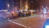 Terribile schianto all'alba in piazza Derna: due feriti, viabilità del tram bloccata