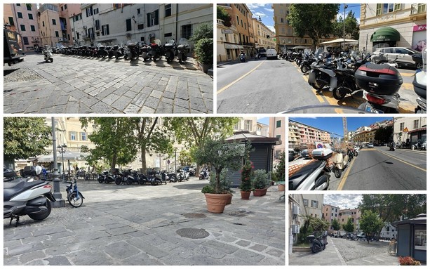Sanremo, il rebus dei parcheggi per scooter e moto: tra piazza Muccioli e piazza Eroi, per il futuro cresce la preoccupazione (Foto)