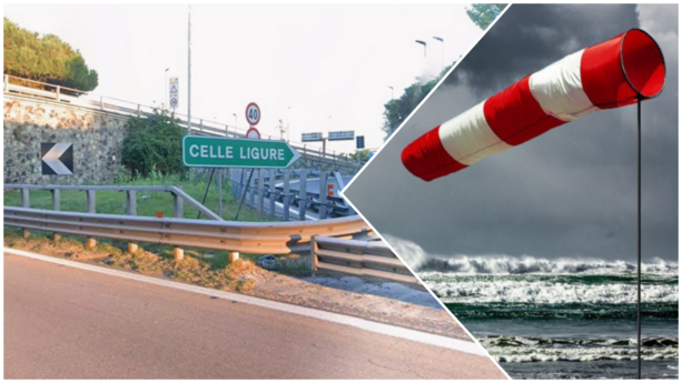 Il vento domina sulla Liguria, temporaneamente chiuso lo svincolo autostradale di Celle